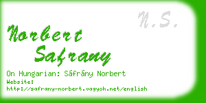 norbert safrany business card
