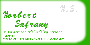 norbert safrany business card